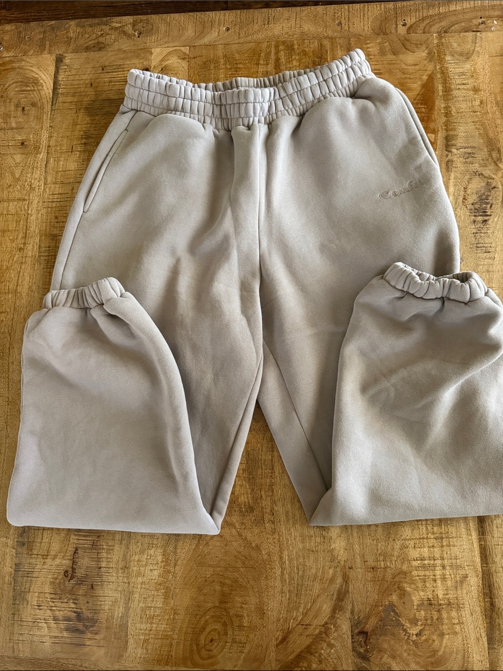 Men's Cream Fleece Jogger Sweatpants